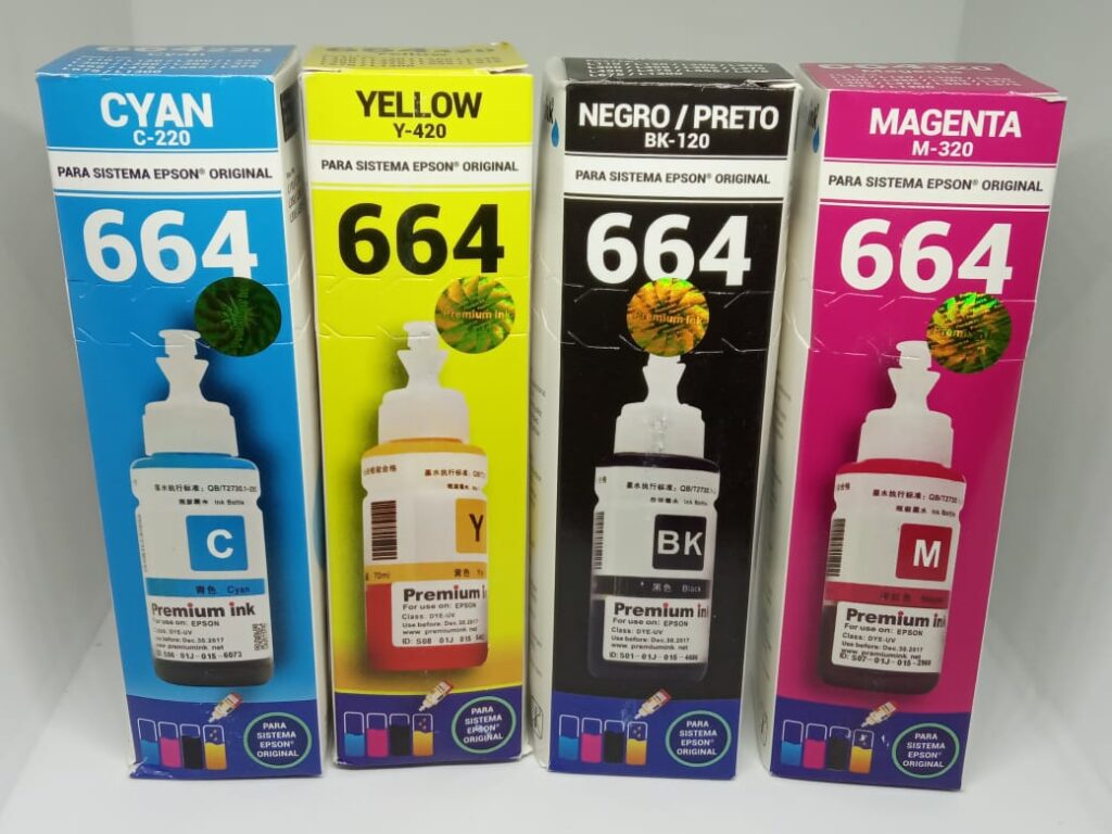 Kit De Tintas Epson 70 Ml Series L 664 Negro Azul Rojo Amarillo 4213