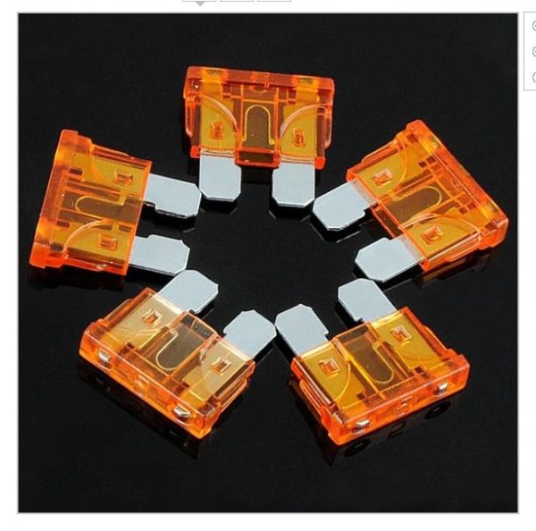 Fusible para Carro en U Naranja 5 Amperios Grande 100 unidades