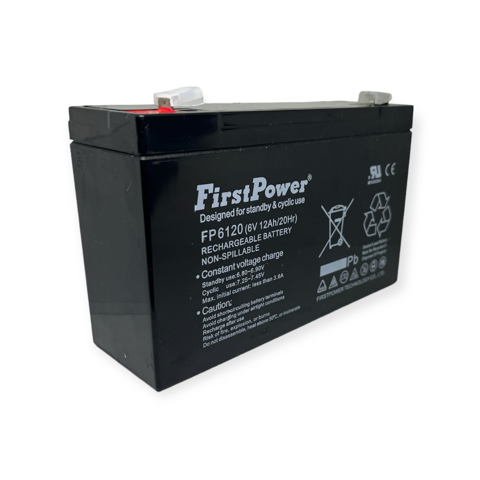 Batteria Al Piombo 6V 12Ah AGM Per Veicoli Elettrici Bambini E Quad Peg Perego - Dimensioni 151x50x94 Mm - Faston 4,8 Mm